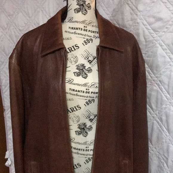 Brown Leather Trek New York Vintage Jacket XL - so soft - Picture 3 of 17